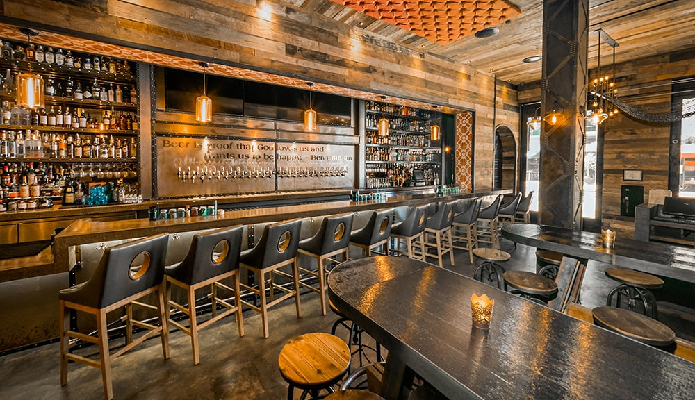BO-beau Restaurant Long Beach Ca Features Reclaimed Teak Barn Wood