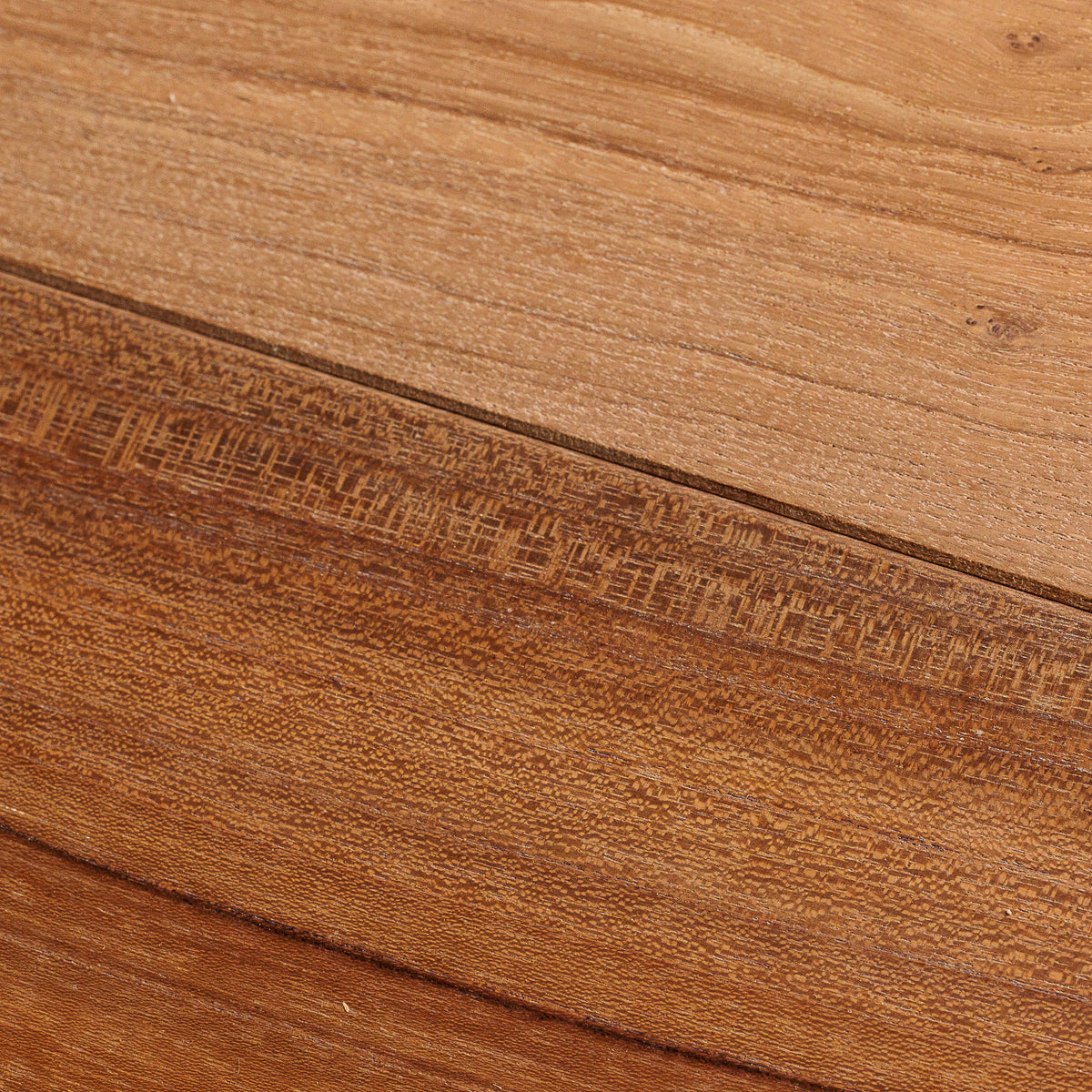 Close-up of smooth wood grain and plank seams